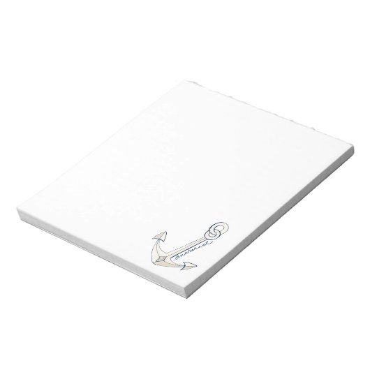 Nautical White Anchor Notitieblok (Gedraaid)