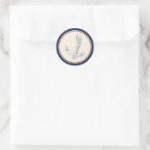 Nautical White Anchor Ronde Sticker (Tas)
