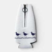 Nautical White Navy Blue Sandpipers strand house Flesjeskoeler (Achterkant)