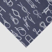 Nautical White Rope Knots & Navy Blue Tissuepapier (Detail)