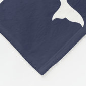 Nautical White Whales & Navy met naam Fleece Deken (Hoek)