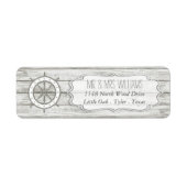 Nautical Whitewash Wood Beach Wedding Collectie Etiket (Voorkant)