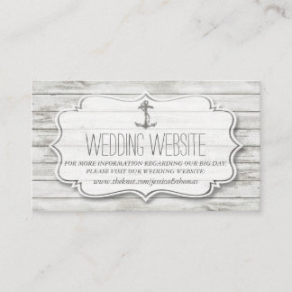 Nautical Whitewash Wood Beach Wedding Collectie Informatiekaartje