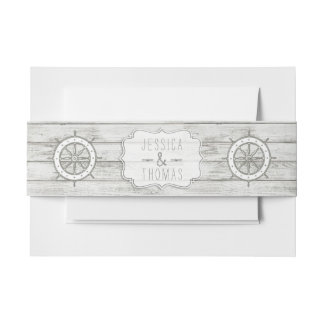 Nautical Whitewash Wood Beach Wedding Collectie Uitnodigingen Wikkel