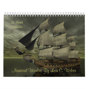 Nautical Worlds by Lisa C. Weber- 18 maands, Ships Kalender
