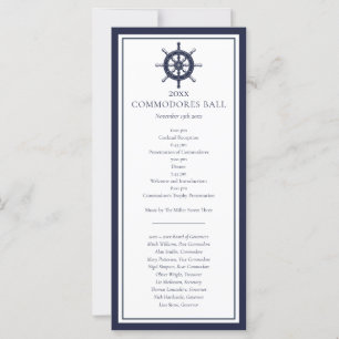 Nautical Yacht Club Navy Blue Menu Programma