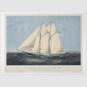  Nautical Yacht Ship Ephemera-ontkoppeling Tissuepapier