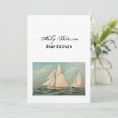 Nautical Yachts Racing #1 Baby shower Kaart (Staand voorkant)