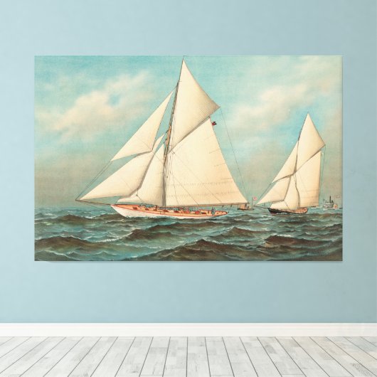 Nautical Yachts Racing #1 Canvas Afdruk (Insitu (Houten vloer))
