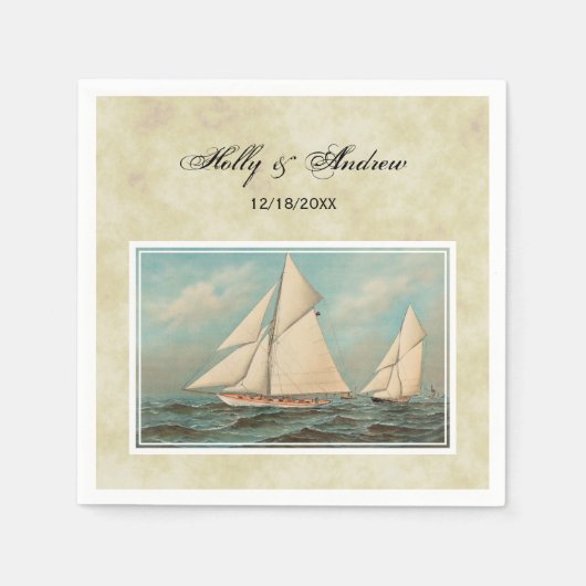 Nautical  Yachts Racing #1 TS Achtergrond Servetten (Voorkant)