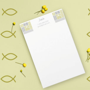 Nautical Yellow and Grey Anchor Fish Weather Vane Briefpapier