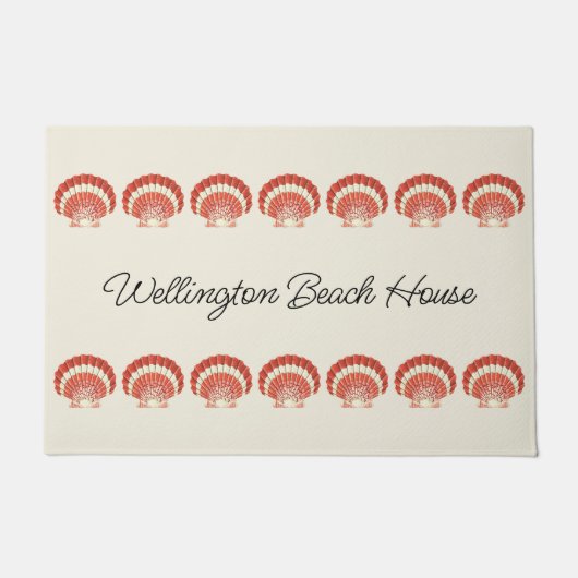 Nautical  Zee Shell Family Beach Boat Deurmat (Voorkant)