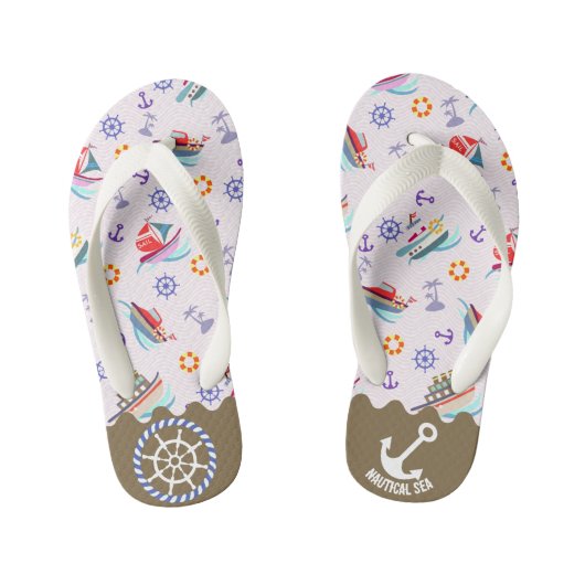 Nautical Zee White Kind Teenslippers (Voetbed)