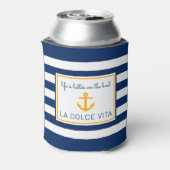 NauticalBlue & White||Het leven is beter op de boo Blikjeskoeler (Blikje Achterkant)