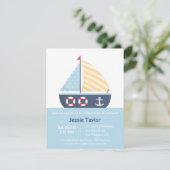 Nauticisme Nautical Baby Shower Invitations (Debout devant)