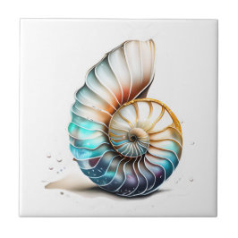 Nautilus 3D iriserende moeder parel strand shell Tegeltje