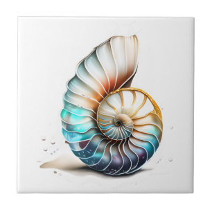 Nautilus 3D iriserende moeder parel strand shell Tegeltje