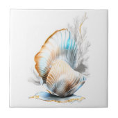 Nautilus clam zeeschelp iriserende glans strand 3D Tegeltje (Voorkant)
