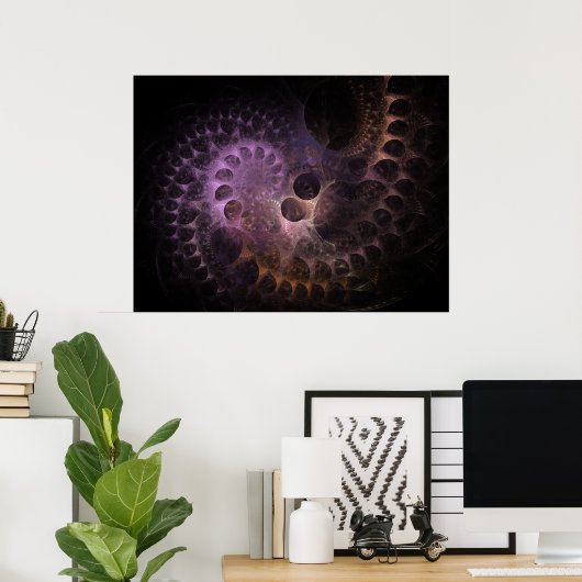 Nautilus Fractal Poster (Thuiskantoor)