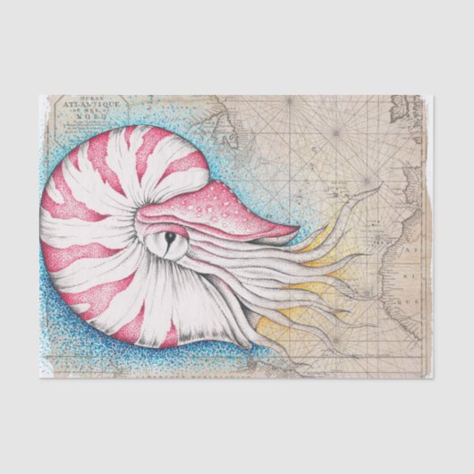 Nautilus Octopus  Map Nautilus Tissuepapier (Voorkant)