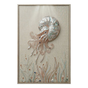 Nautilus Schelp Oceaan Wanddecoratie Perfect Poster