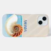 Nautilus Seashell en Zand Case-Mate iPhone Case (Achterkant (horizontaal))