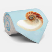 Nautilus Seashell en Zand Stropdas (Opgerold)