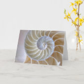 Nautilus Seashell| Golden Spiral Kaart (Gele Bloem)