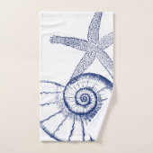Nautilus Seashell & Starfish Marine Life Custom Bad Handdoek (Handdoek)