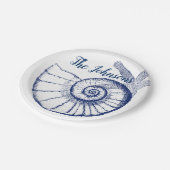 Nautilus Seashell & Starfish Marine Life Custom Papieren Bordje (Gekanteld)