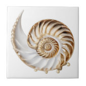 Nautilus shell 3D parel goud glans oceaan nautisch Tegeltje (Voorkant)