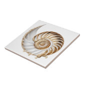 Nautilus shell 3D parel goud glans oceaan nautisch Tegeltje (Zijkant)
