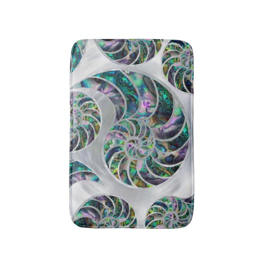 Nautilus Shell Abalone en Pearl Badmat (Voorkant Verticaal)