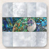 Nautilus Shell - Abalone en Pearl Bier Onderzetter (Voorkant)