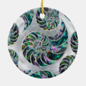 Nautilus Shell Abalone en Pearl Keramisch Ornament (Achterkant)