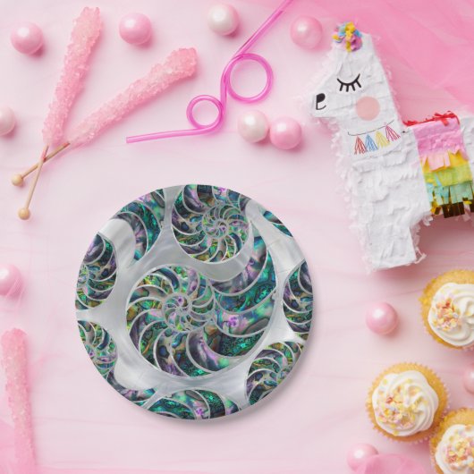 Nautilus Shell Abalone en Pearl Papieren Bordje (Feest)