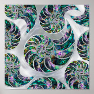 Nautilus Shell Abalone en Pearl Poster