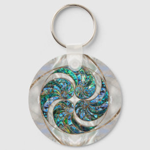 Nautilus Shell - Abalone en Pearl Sleutelhanger