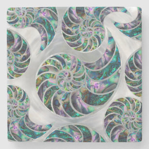 Nautilus Shell Abalone en Pearl Stenen Onderzetter