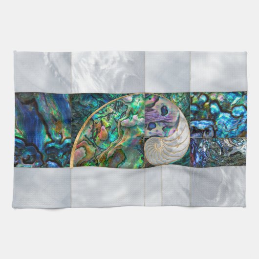Nautilus Shell - Abalone en Pearl Theedoek (Horizontaal)