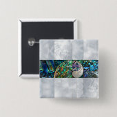 Nautilus Shell - Abalone en Pearl Vierkante Button 5,1 Cm (Voorkant /achterkant)