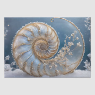 Nautilus Shell Binnen Decoupage Weefseldocument Tissuepapier