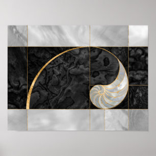 Nautilus Shell - Black Abalone en Pearl Poster
