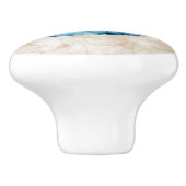 Nautilus Shell Blue waterverf Keramische Knop (Zijkant)