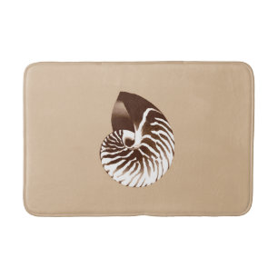Nautilus shell - bruin, wit en beige badmat