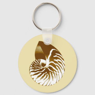 Nautilus shell - bruin, wit en beige sleutelhanger