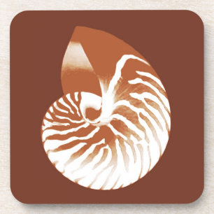 Nautilus shell - cacaobruin en wit bier onderzetter