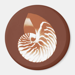 Nautilus shell - cacaobruin en wit magneet