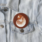 Nautilus shell - cacaobruin en wit ronde button 7,6 cm (In situ)