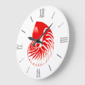 Nautilus shell - donkerrood en wit grote klok (Hoek)